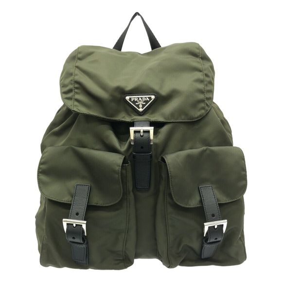 Prada Handbags - Auth Prada - Dark Green Black Nylon #99191P75B